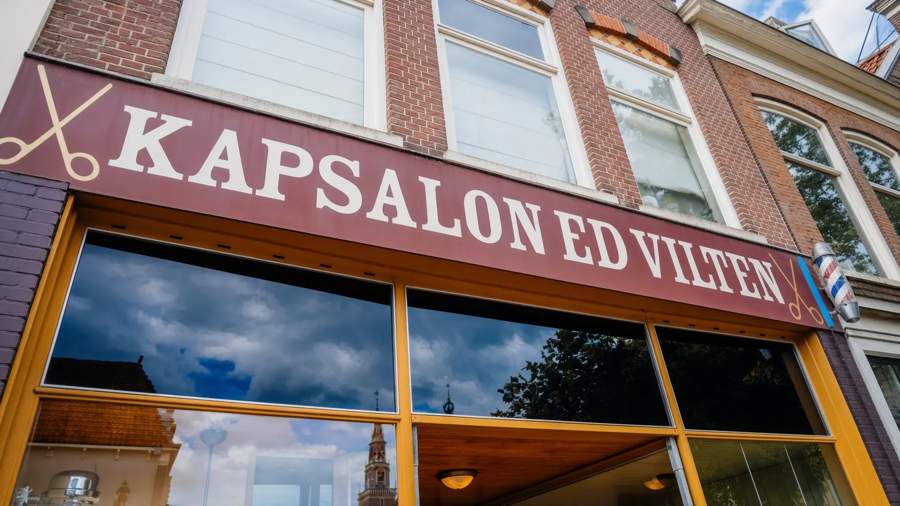 Luifel van Kapsalon Ed Vilten aan het Verdronkenoord